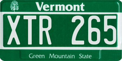 VT license plate XTR265