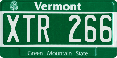VT license plate XTR266
