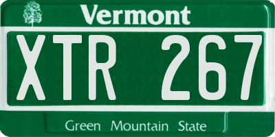 VT license plate XTR267