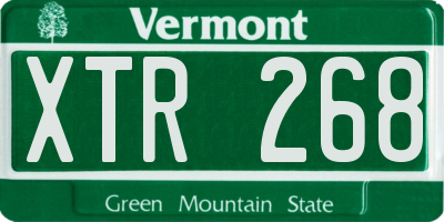VT license plate XTR268