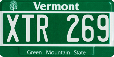 VT license plate XTR269