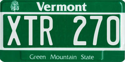 VT license plate XTR270