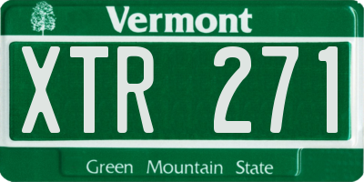 VT license plate XTR271