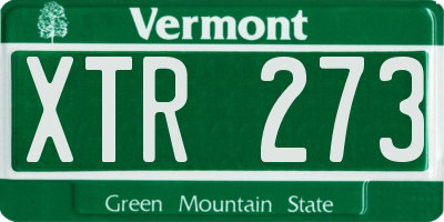 VT license plate XTR273