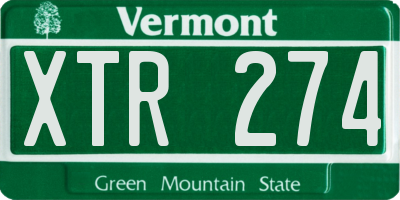 VT license plate XTR274