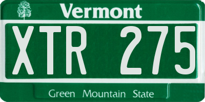 VT license plate XTR275