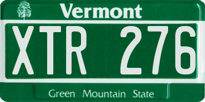 VT license plate XTR276