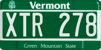 VT license plate XTR278