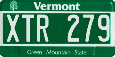 VT license plate XTR279