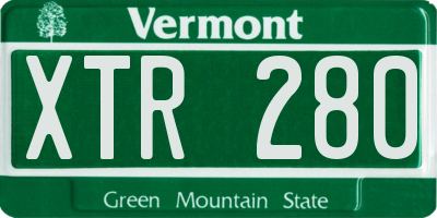 VT license plate XTR280