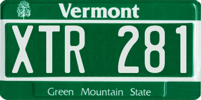 VT license plate XTR281