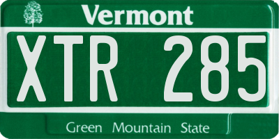 VT license plate XTR285