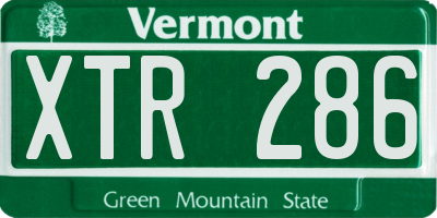 VT license plate XTR286