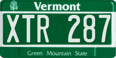 VT license plate XTR287