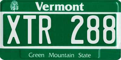 VT license plate XTR288