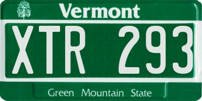 VT license plate XTR293