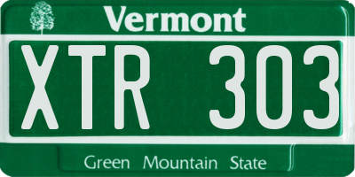 VT license plate XTR303