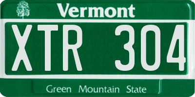 VT license plate XTR304