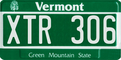 VT license plate XTR306
