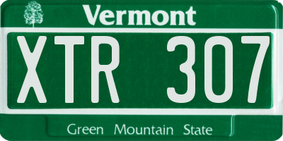 VT license plate XTR307