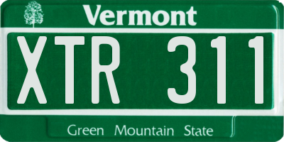 VT license plate XTR311