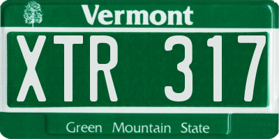 VT license plate XTR317