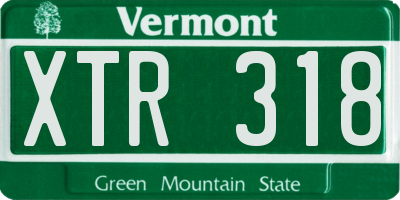 VT license plate XTR318