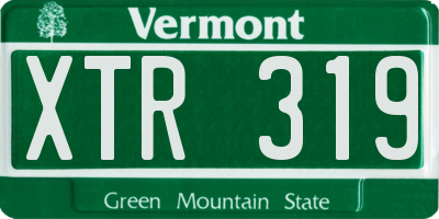 VT license plate XTR319