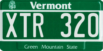 VT license plate XTR320