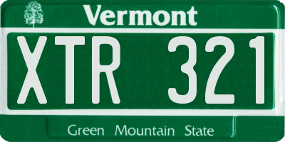 VT license plate XTR321
