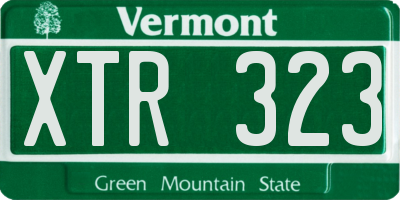 VT license plate XTR323