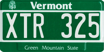 VT license plate XTR325