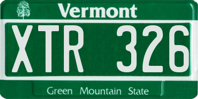 VT license plate XTR326