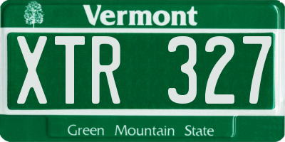 VT license plate XTR327