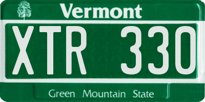 VT license plate XTR330
