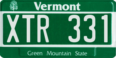 VT license plate XTR331