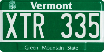 VT license plate XTR335