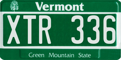 VT license plate XTR336