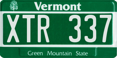 VT license plate XTR337