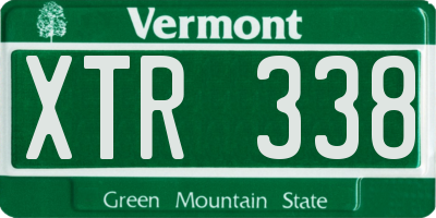 VT license plate XTR338