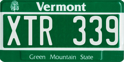 VT license plate XTR339