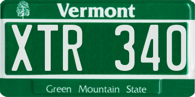 VT license plate XTR340