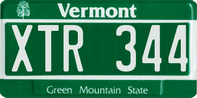 VT license plate XTR344