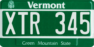 VT license plate XTR345