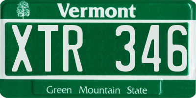 VT license plate XTR346