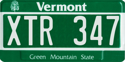 VT license plate XTR347