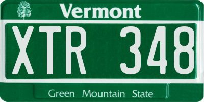 VT license plate XTR348