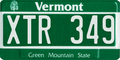 VT license plate XTR349