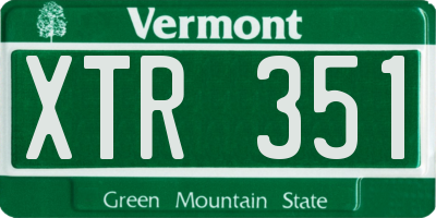 VT license plate XTR351