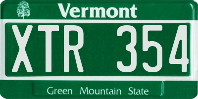 VT license plate XTR354